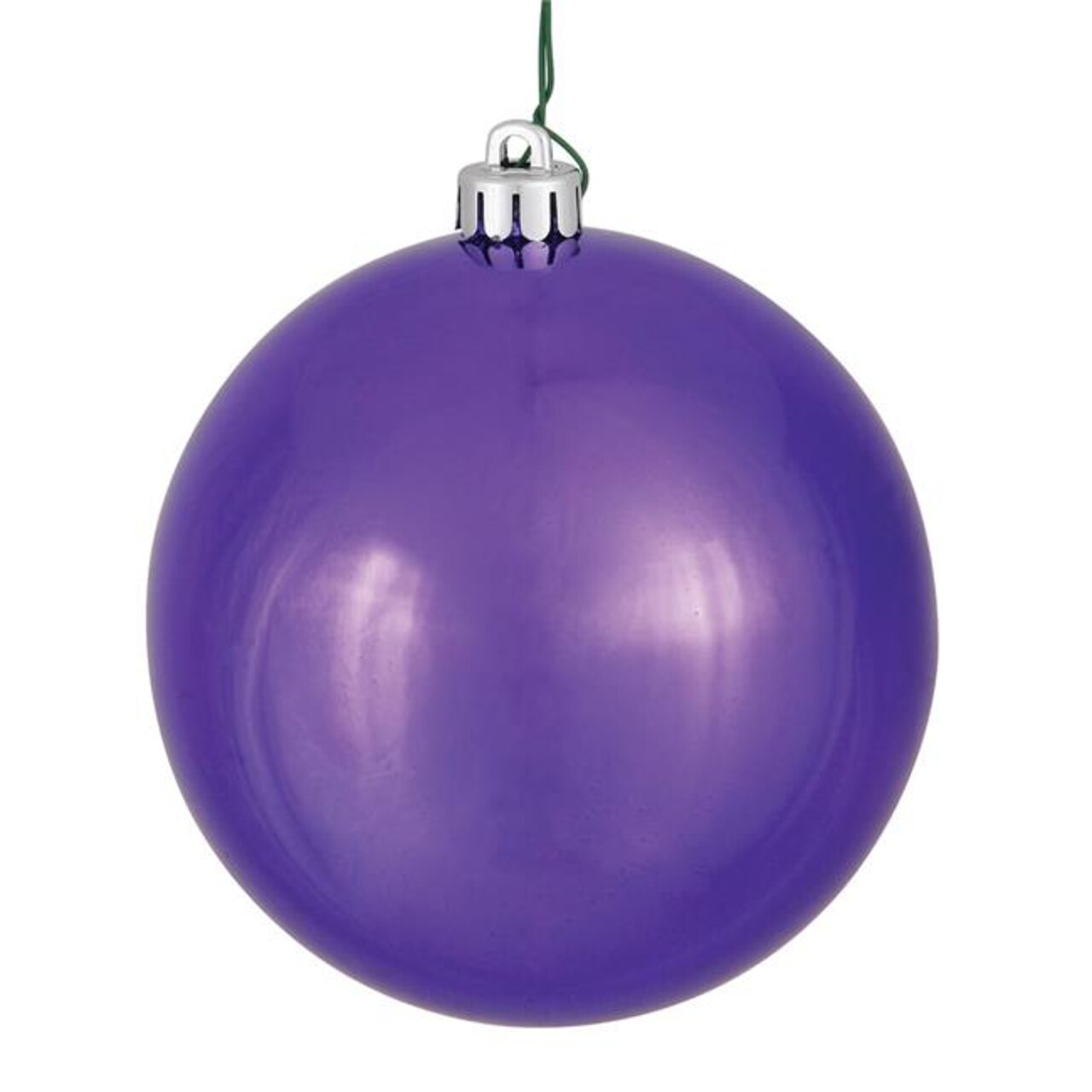 Plum Shiny UV Drilled Ball Ornament, 3 in. - 12 per Bag